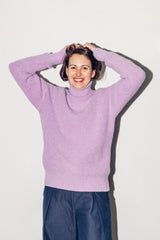 Lilac alpaca turtleneck sweater