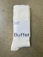 White basic rib socks