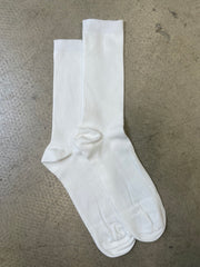 White basic rib socks