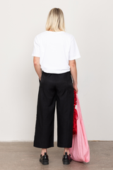 Black cropped trousers