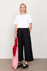 Black cropped trousers