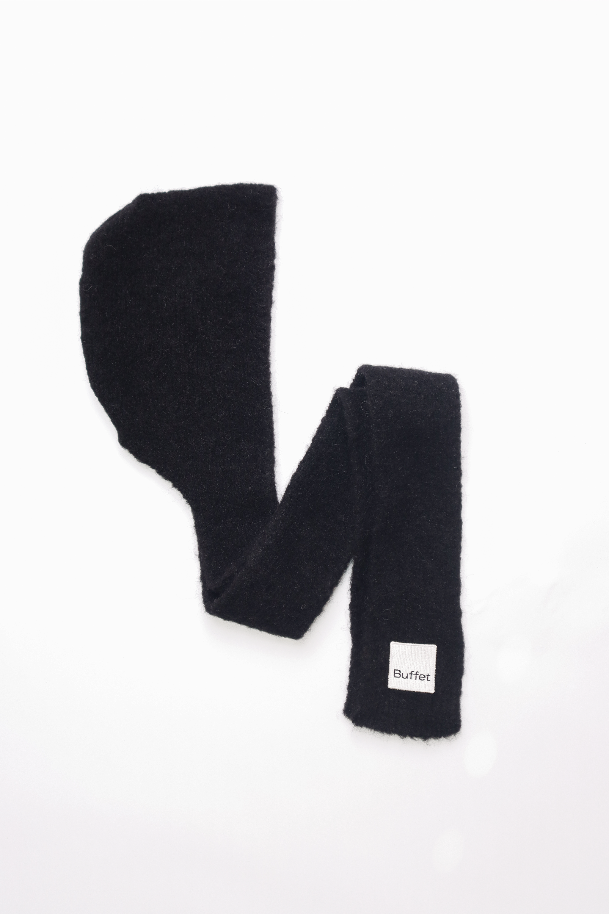 Black alpaca balaclava scarf