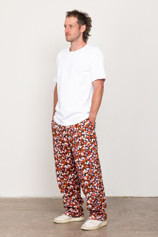 Flower straight leg trousers