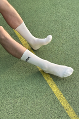 White rib logo socks