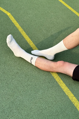 White rib logo socks