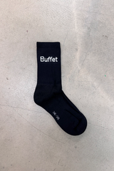 Black rib logo socks