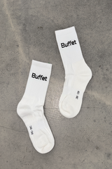 White rib logo socks