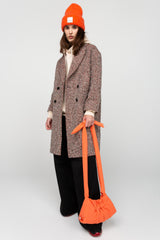 Tweed wool cocoon coat