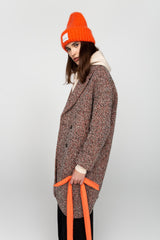 Tweed wool cocoon coat