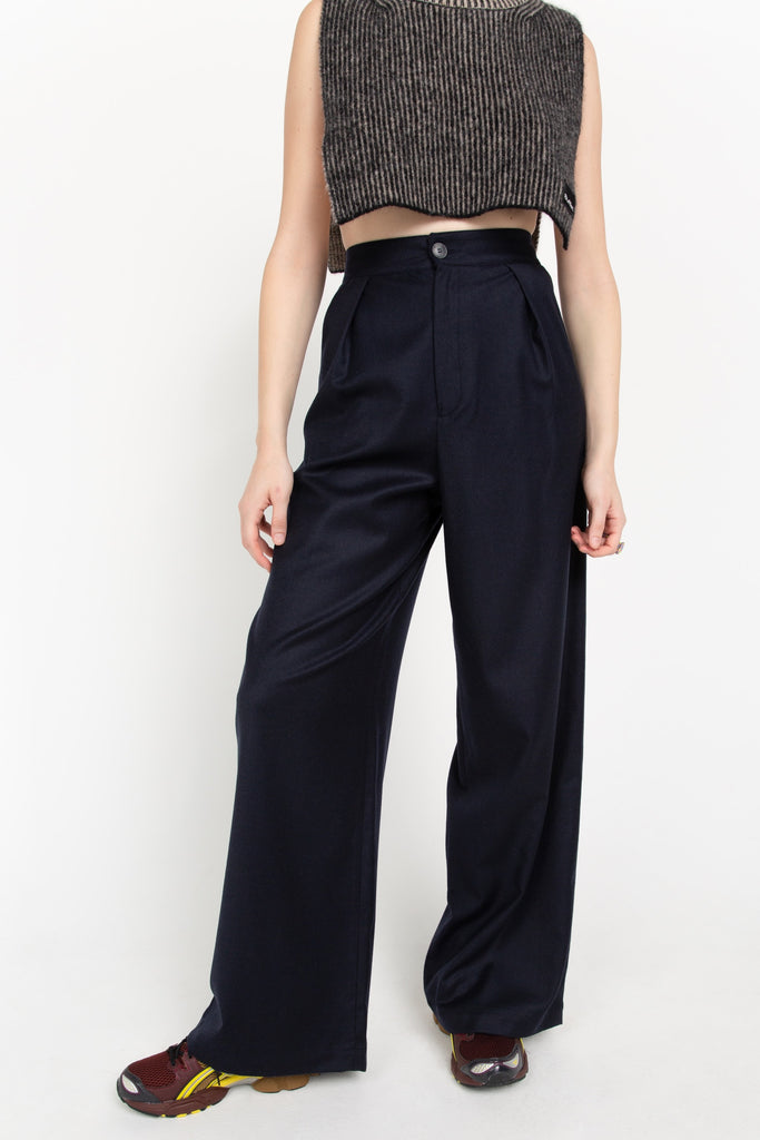 Navy wool tailored trousers – Buffet Clothing